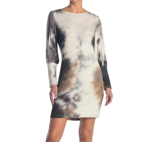 NWOT Status by Chenault Tie Dye Sweater Dress Ribbed Longsleeve Size Large - Picture 1 of 8